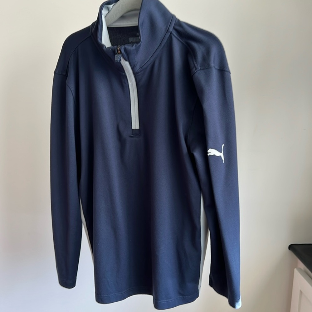 Puma Boys' Tech 1/2 Zip gray blue size XS
